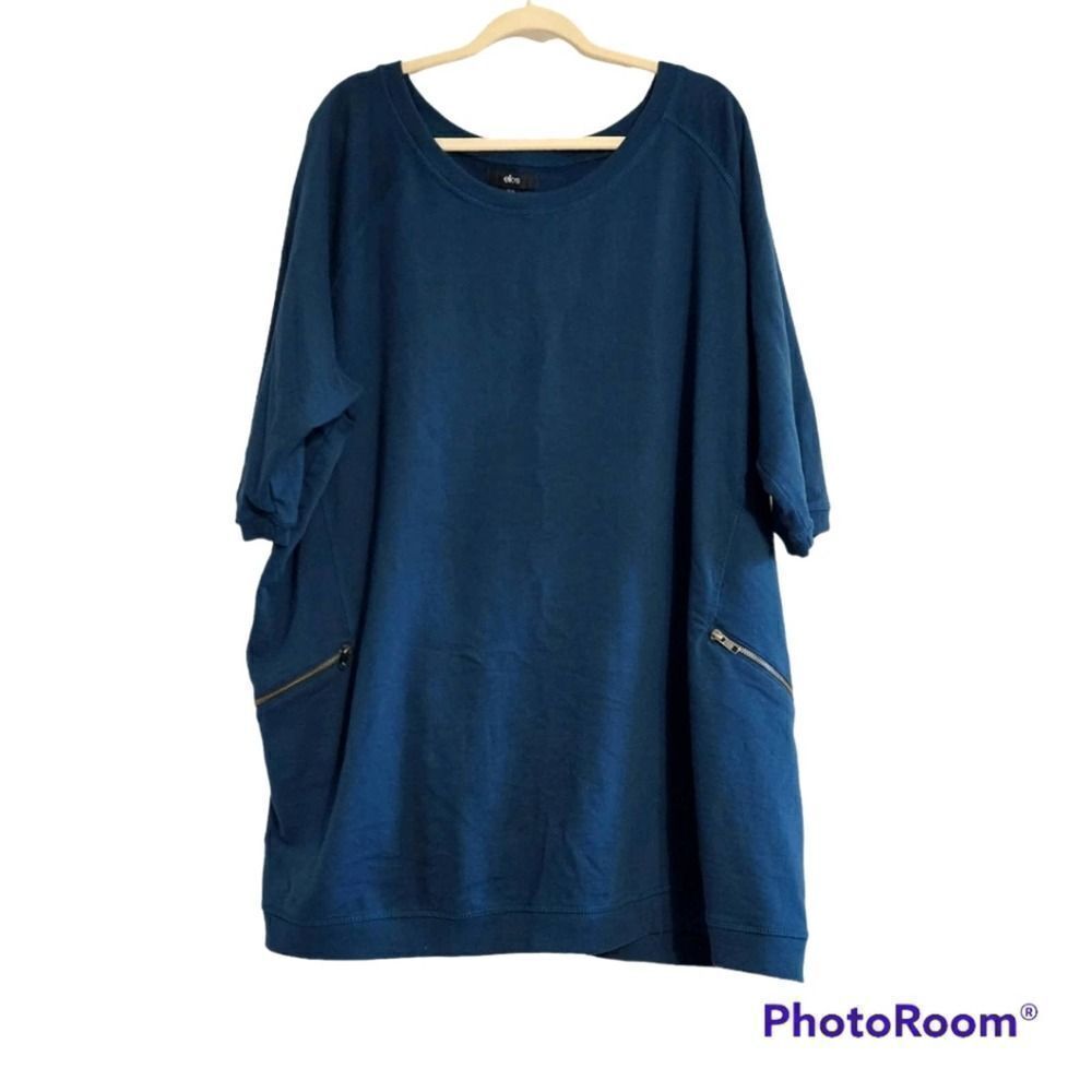 Ellos 3/4 sleeve teal sweatshirt